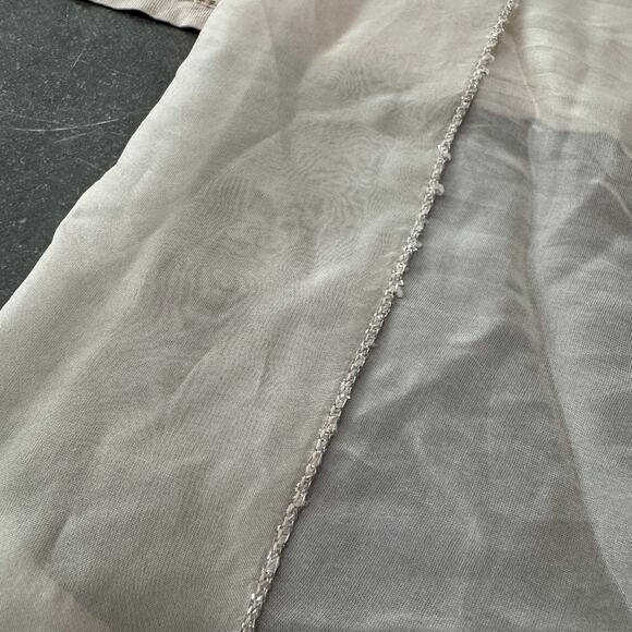 Vintage Y2K Italian Sheer Silk Cardigan Cream Beige Neutral Chic Longsleeve S - Picture 4 of 4